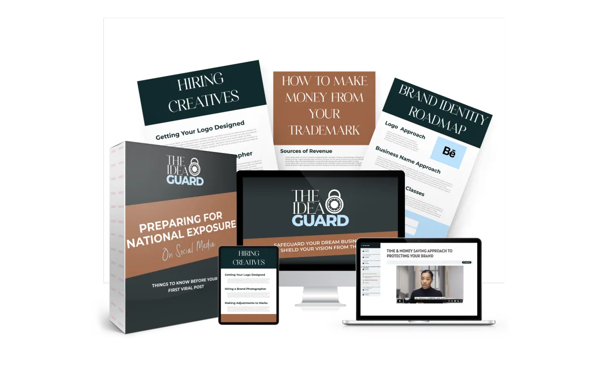 The Idea Guard Brand Protection Package A photo of the digital assets included in The Idea Guard Brand Protection Package